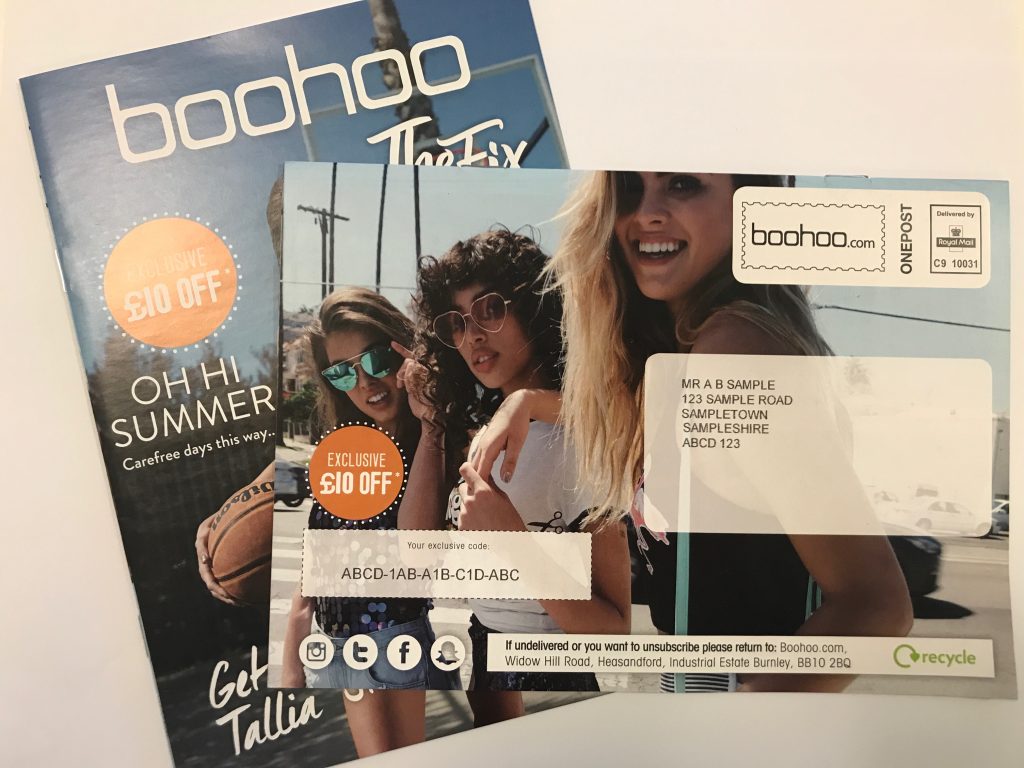 Boohoo print direct mail